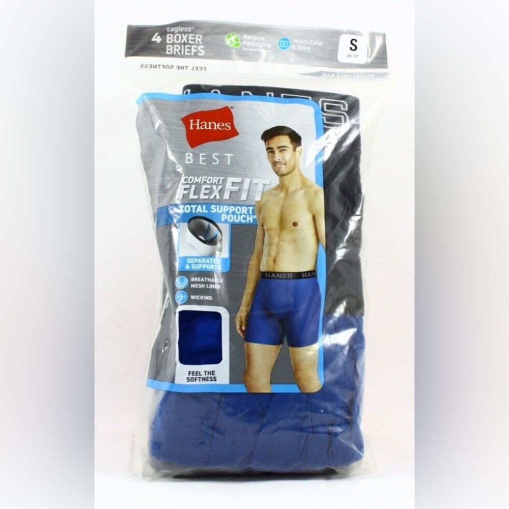 Mens Hanes tagless boxer briefs size small 28-30 new